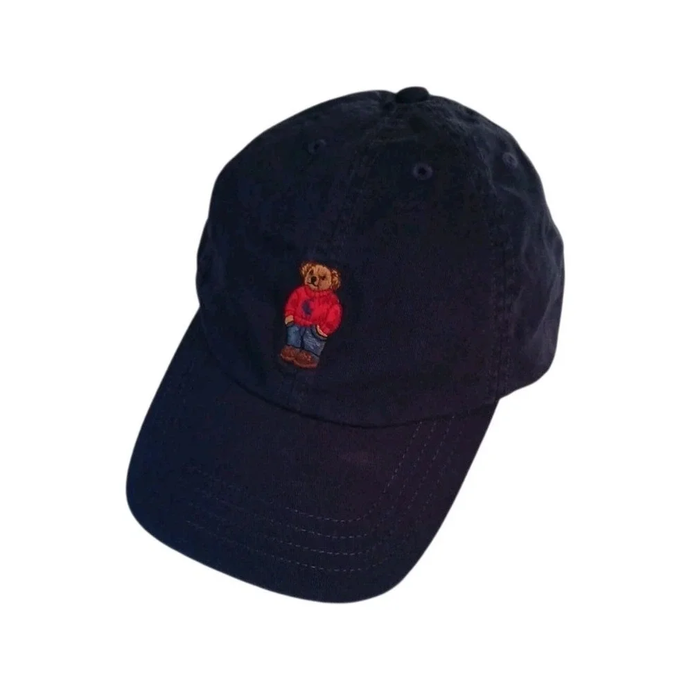 Polo Ralph Lauren Polo Bear Embroidered Baseball Cap Cotton Adjustable Navy 8/20